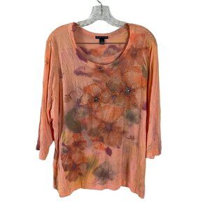 Westbound Women's Peach Floral Top